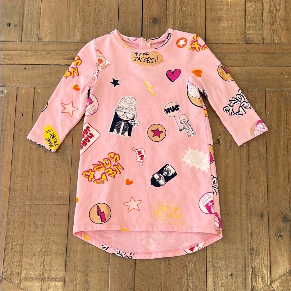 Marc Jacob’s little Marc pink in graphic print dress 12 months